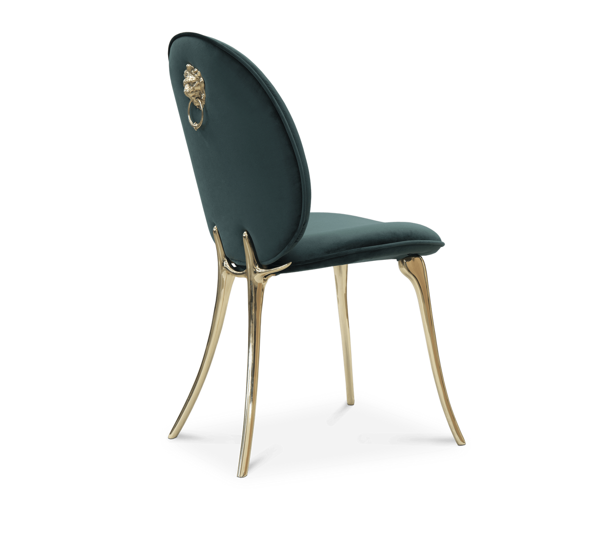 Soleil Curved Brass Modern Luxury Dining Chair