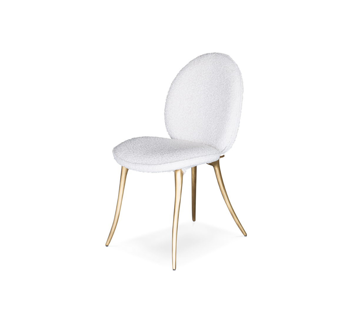 Soleil Curved Brass Modern Luxury Dining Chair