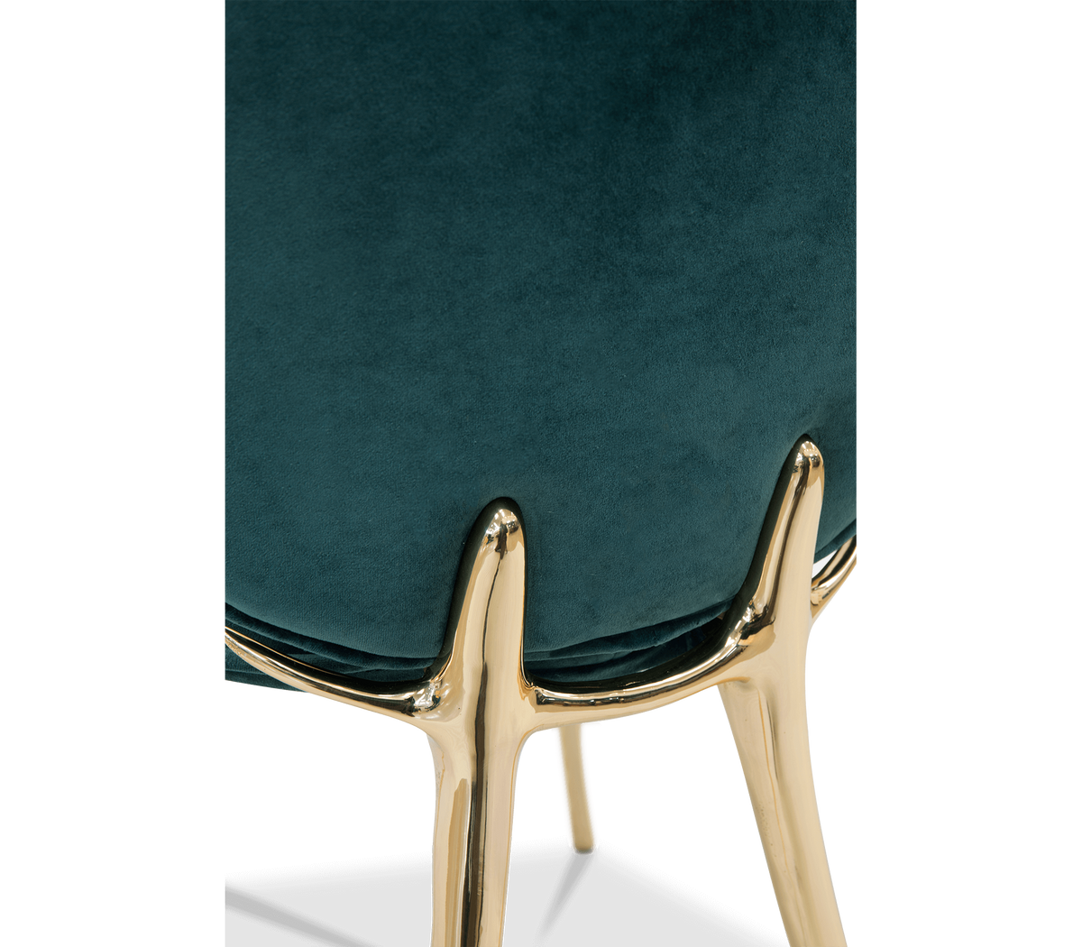 Soleil Curved Brass Modern Luxury Dining Chair