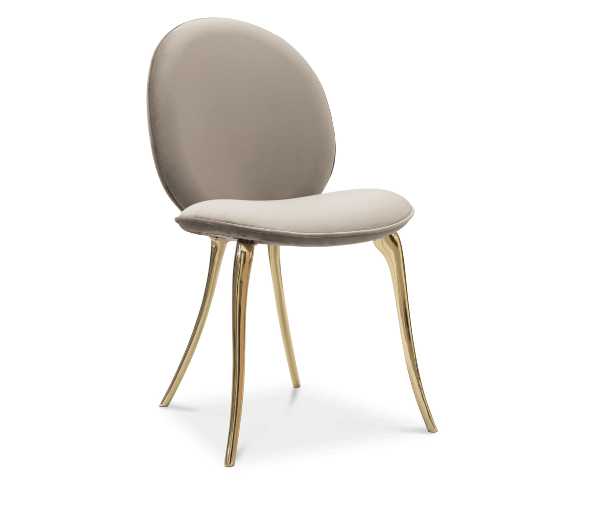 Soleil Curved Brass Modern Luxury Dining Chair