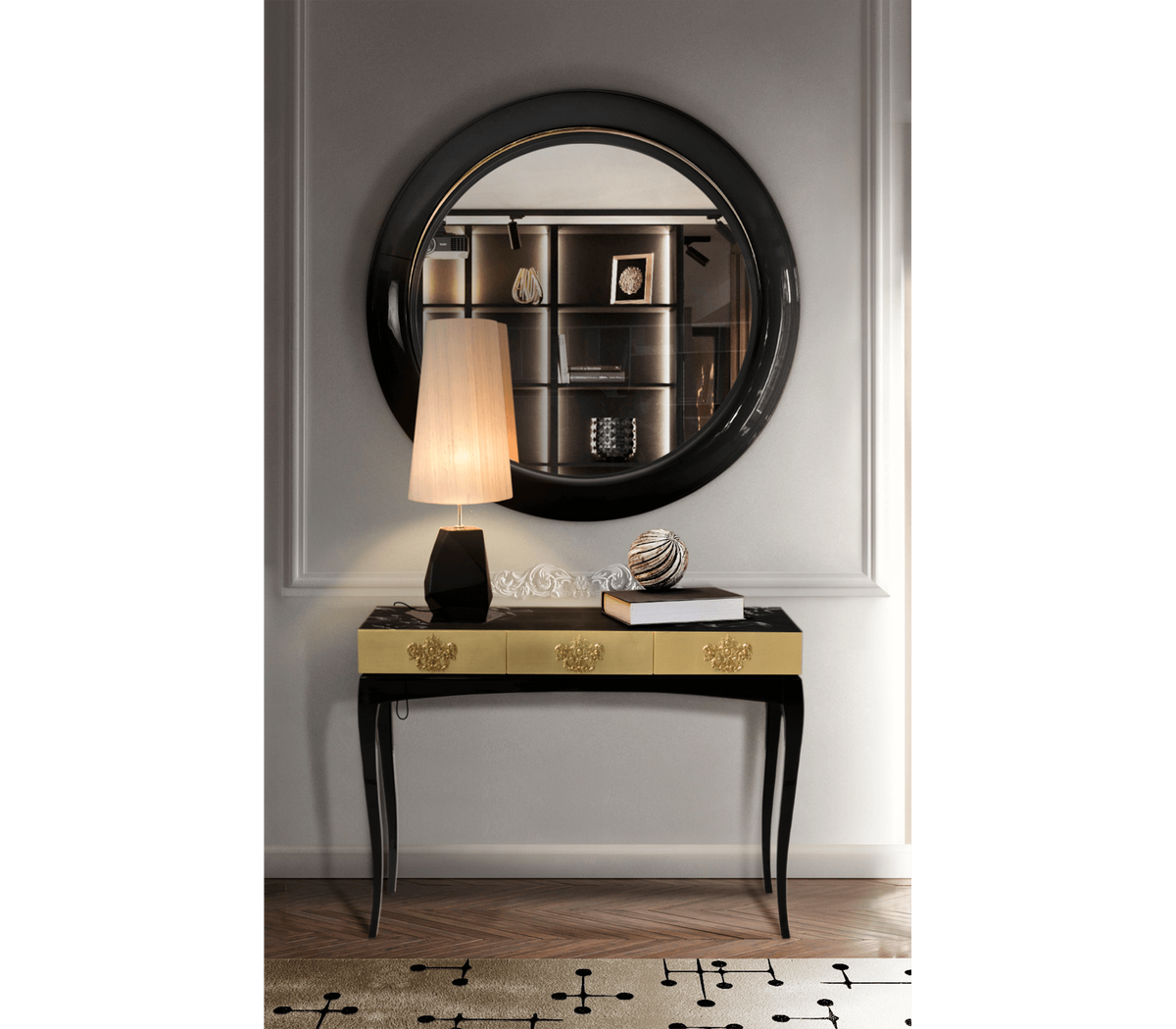 Trinity Consoles Luxury Carved Entryways Cabinet Table