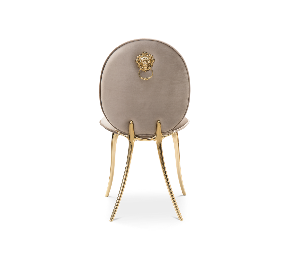 Soleil Curved Brass Modern Luxury Dining Chair
