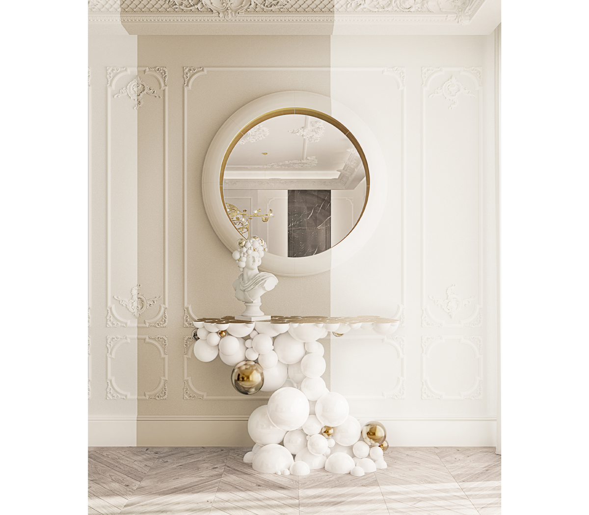 Newton Consoles Azulejo Sculptural Entryways Cabinet Table