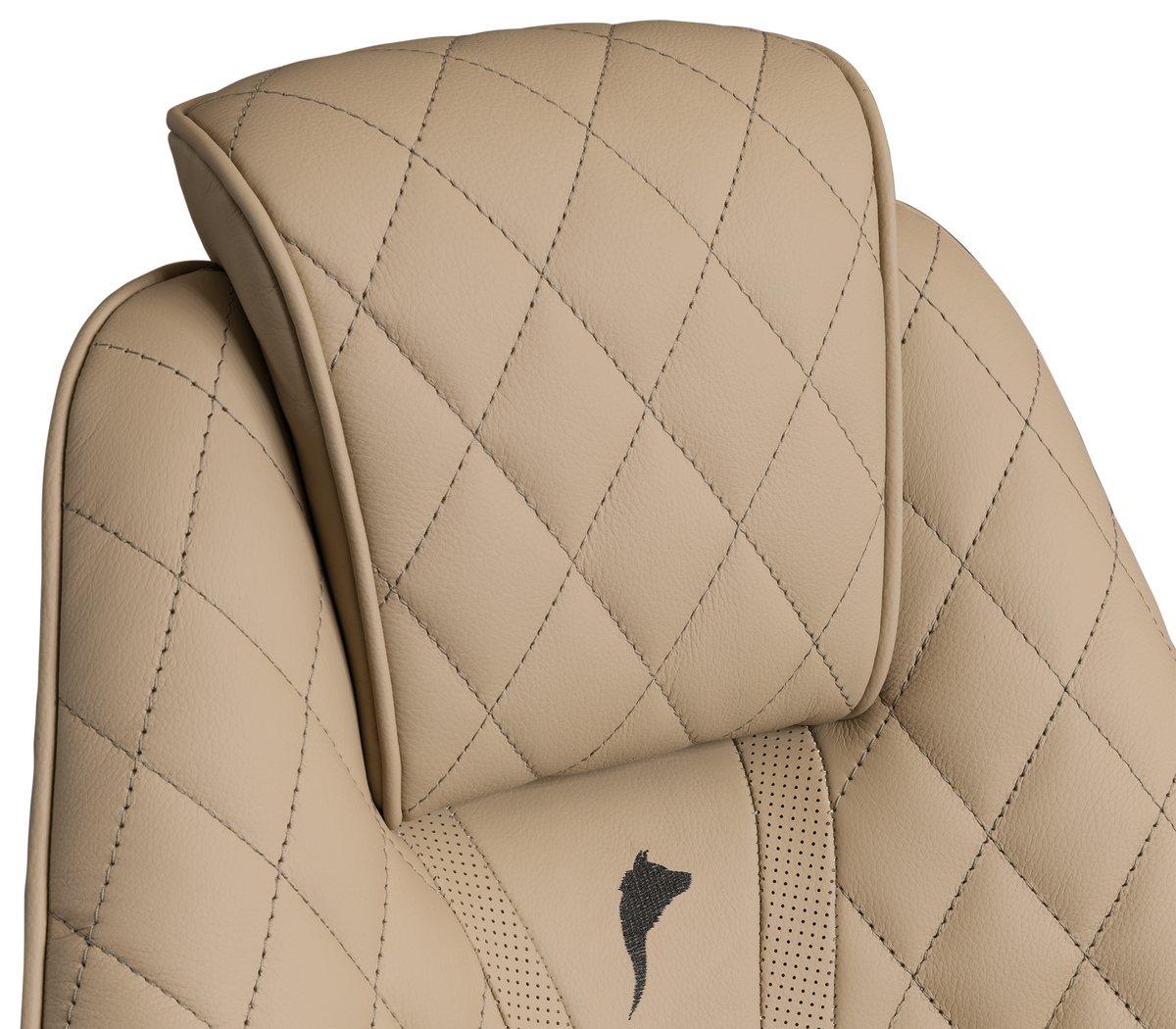 Atlas Diamond Stitch Leather Executive Office Chair with Brass Base