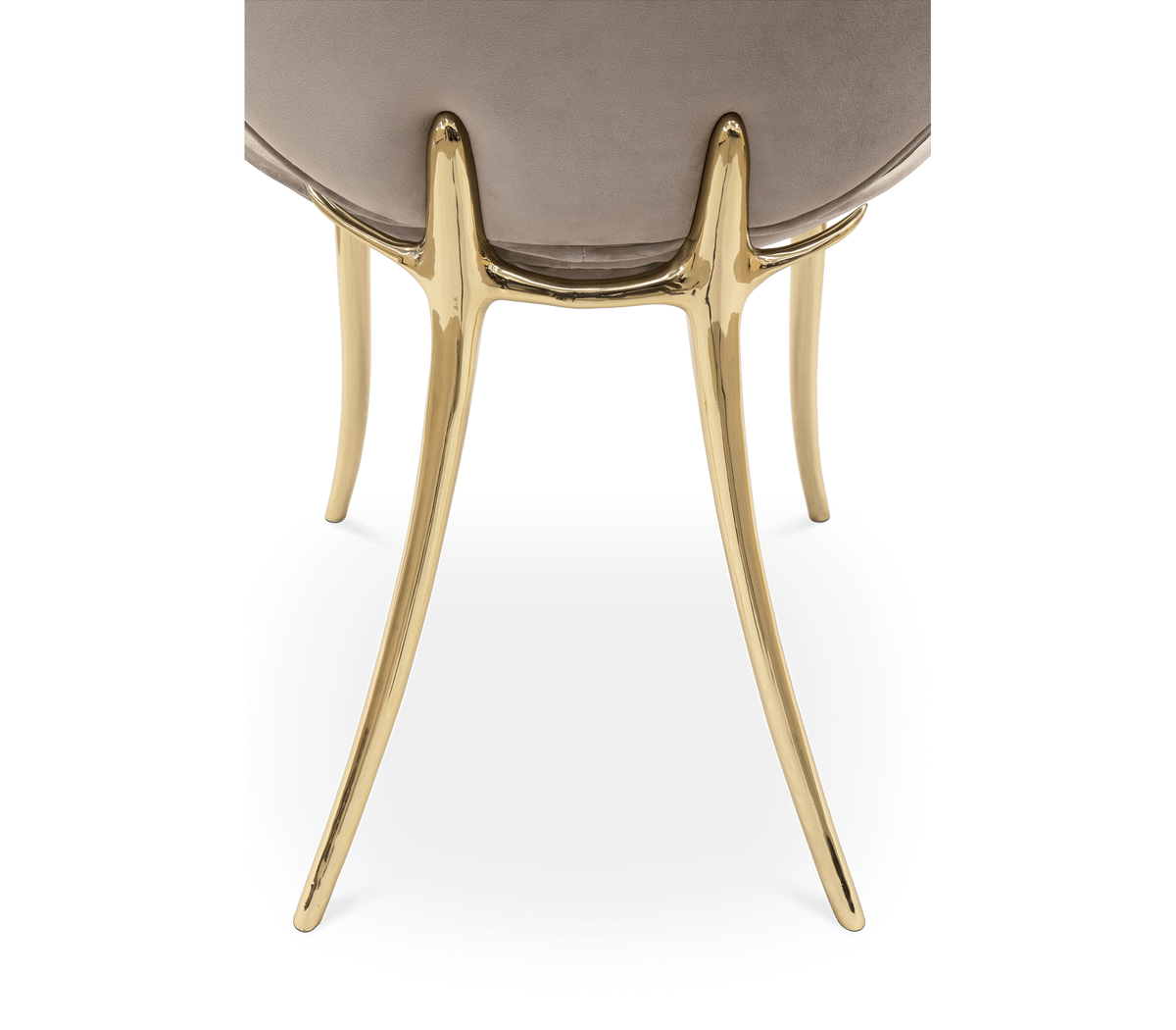 Soleil Curved Brass Modern Luxury Dining Chair