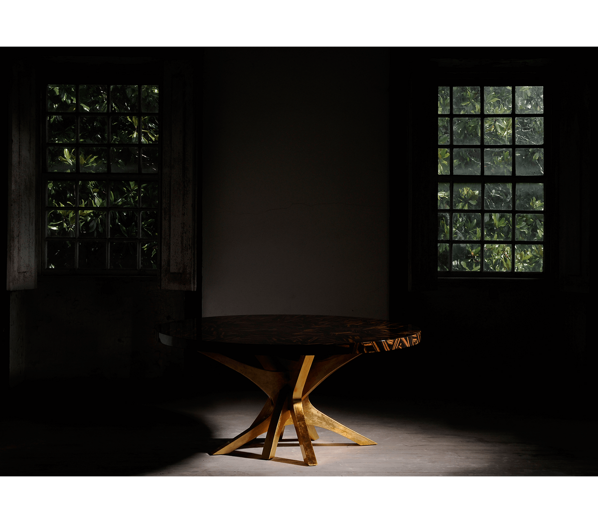 Patch Marquetry Round Dining Table