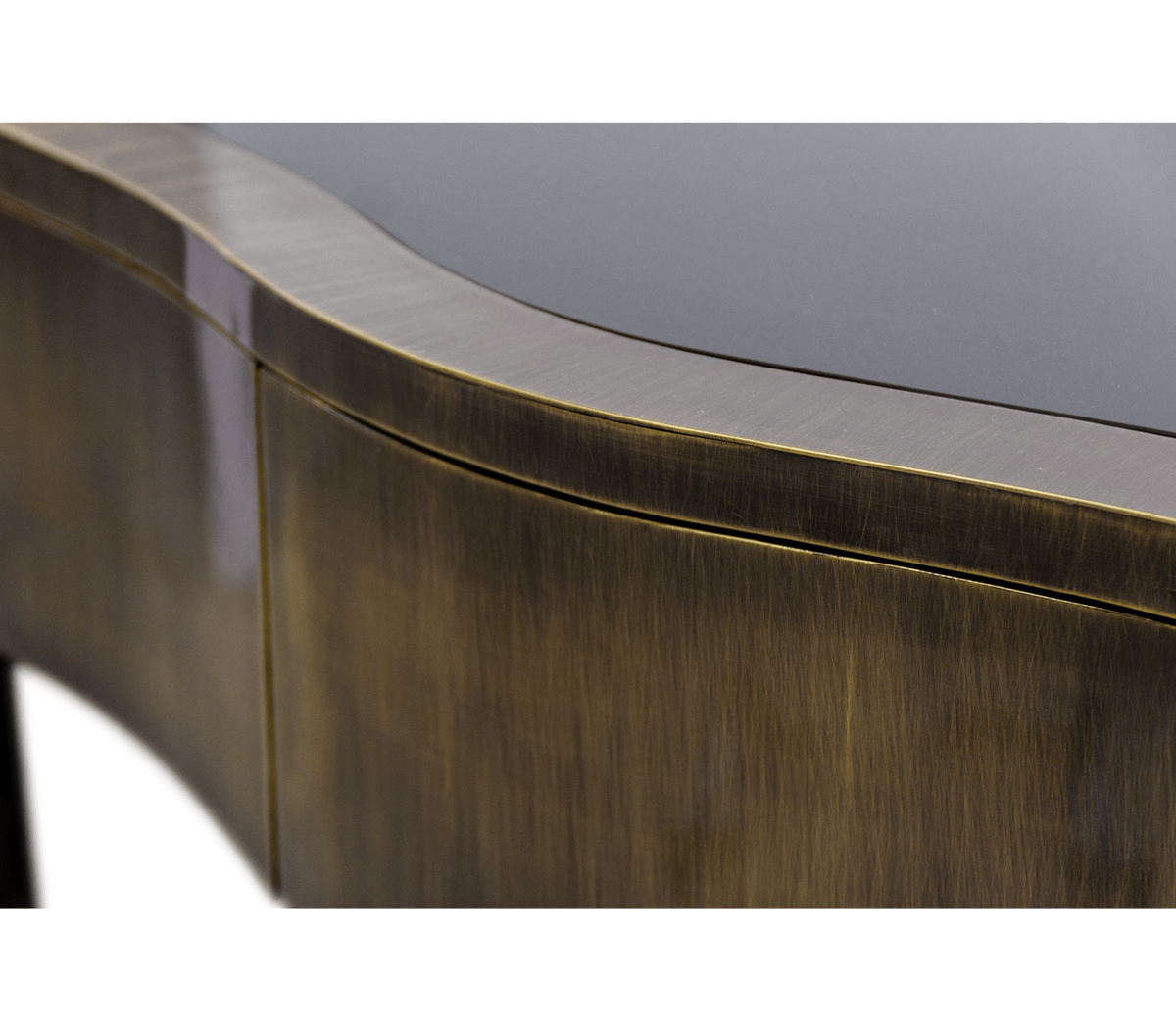 Sinuous Consoles Patina Brass Wave Entryways Cabinet Table