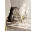 Soleil Curved Brass Modern Luxury Dining Chair