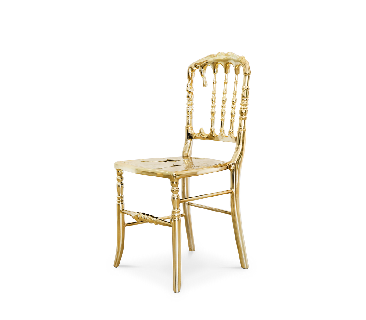 Emporium Gold Surrealist Cast Aluminium Sculpture Dining Chair