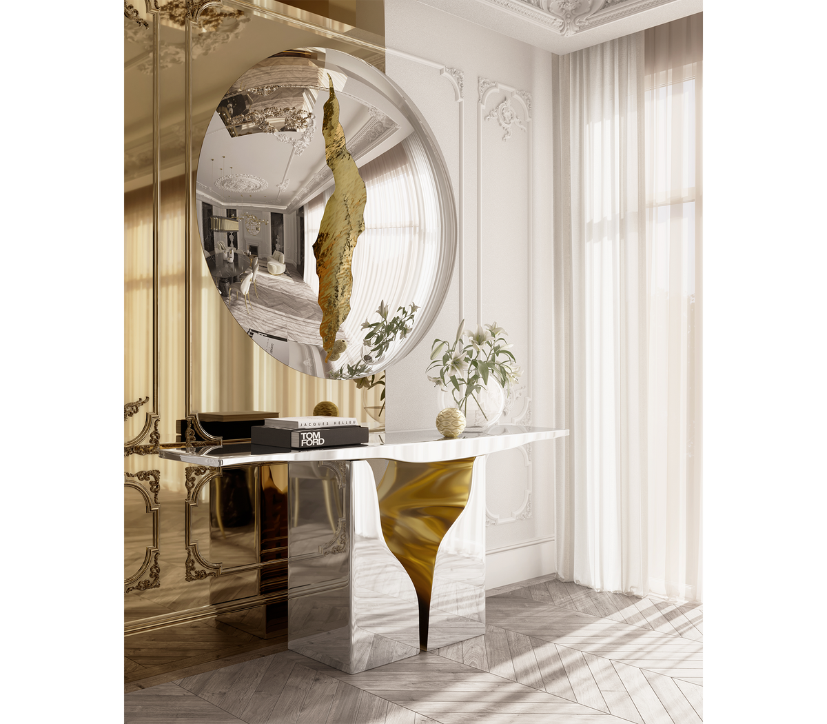 Lapiaz Consoles Azulejo Karst Sculpture Entryways Cabinet Table