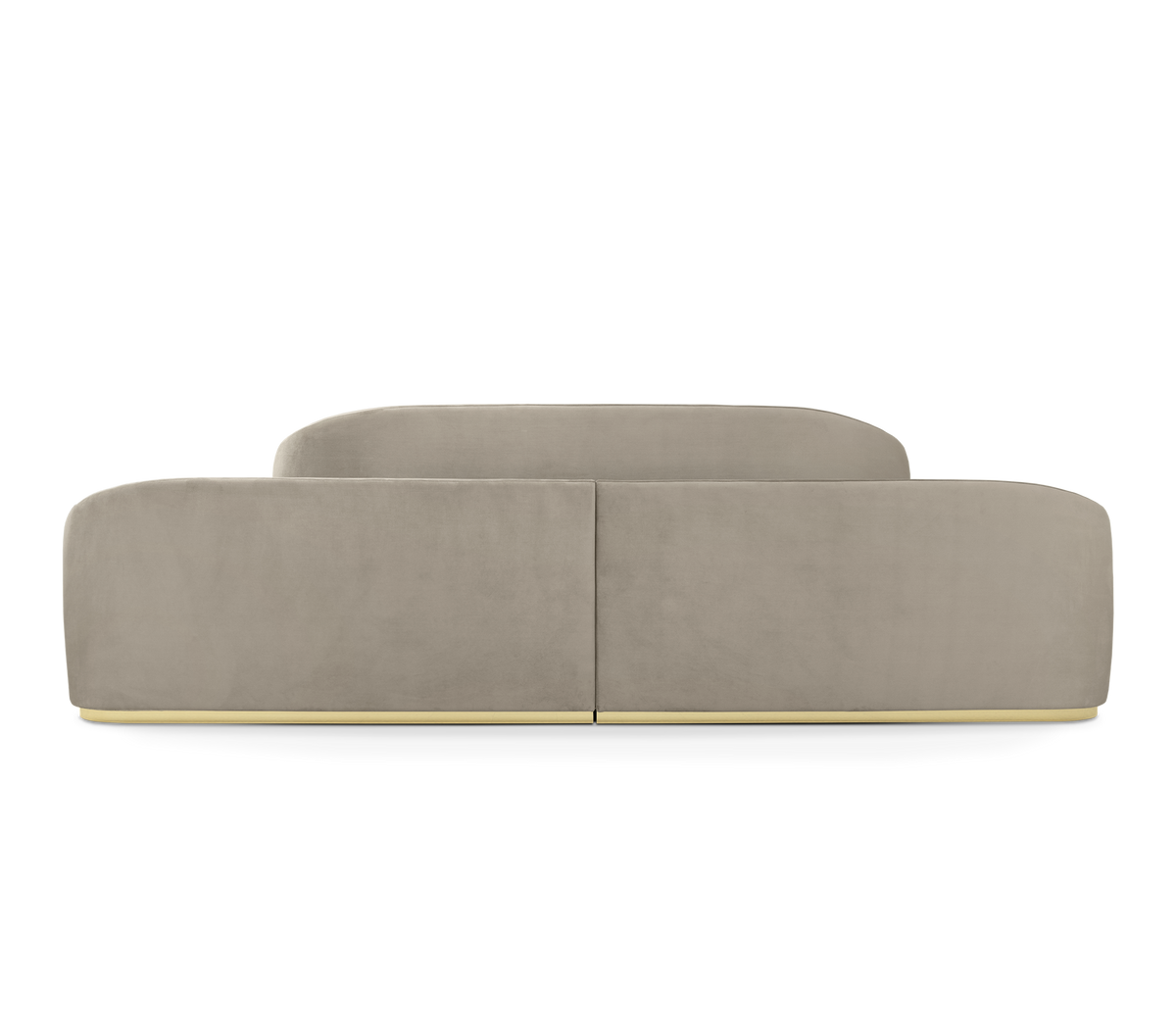 Odette Curved Velvet Polished Brass Luxury King Bed