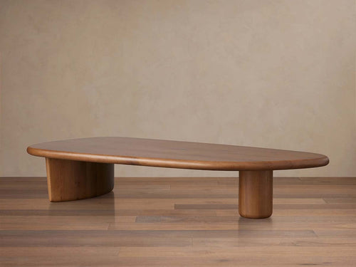 Table basse Akiro en bois de chêne massif, style Mid-Century