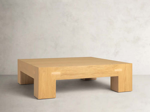 Table basse Paxton en chêne avec plateau en bois de chêne massif, style moderne, pour salon, table basse de centre, table de cocktail.