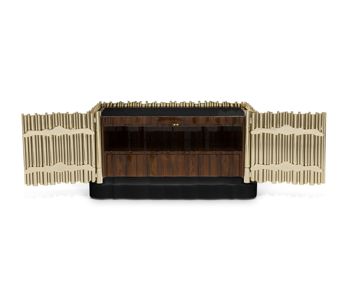Symphony Tubular Gold Plated Modern Luxury Nightstand