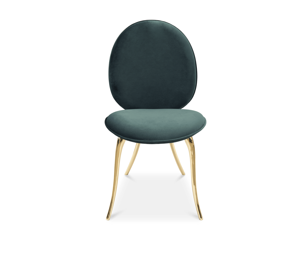 Soleil Curved Brass Modern Luxury Dining Chair