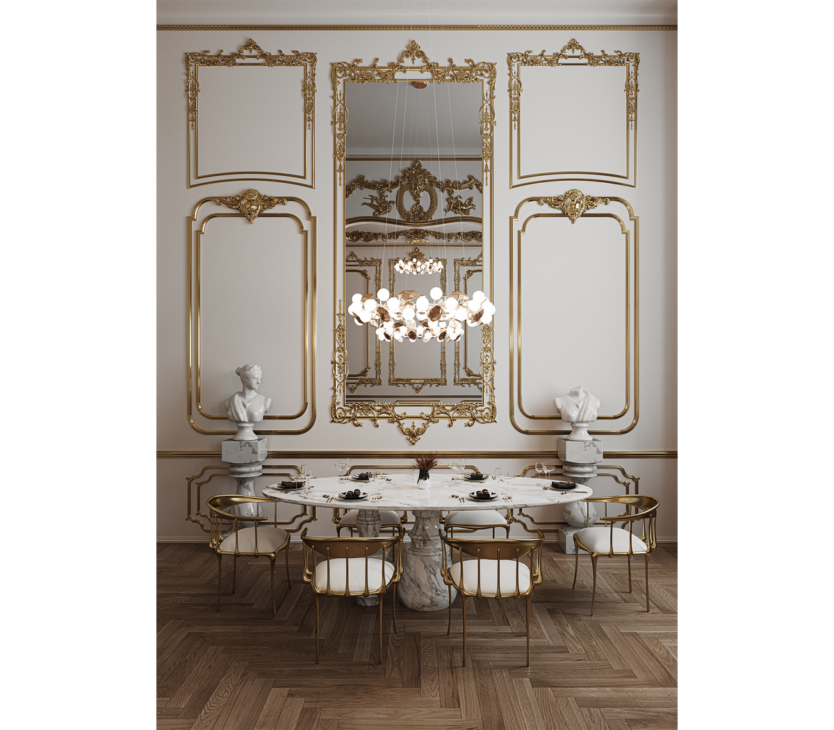 Nº 11 Satin Matte Gold Surrealist Dining Chair