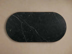 Astor Coffee Table with Marble Top Oval Wood Base Sofa Center Tea Table