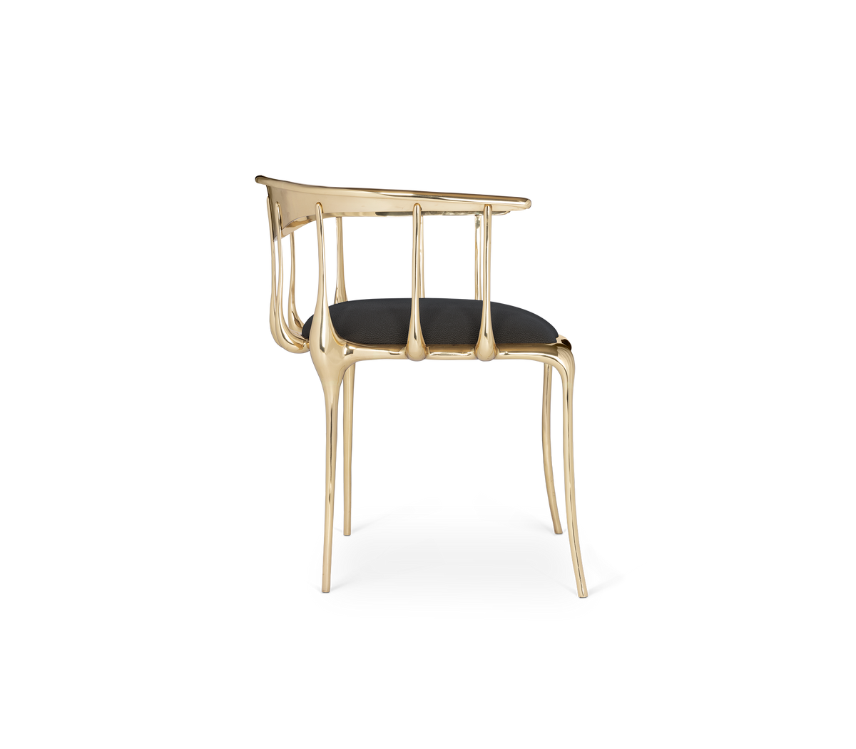 Nº11  Surrealist Polished Gold Cast Brass Dining Chair