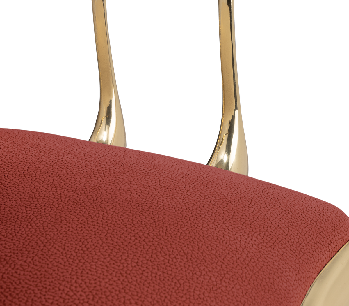 Nº 11 Burgundy Velvet Polished Gold Surrealist Dining Chair