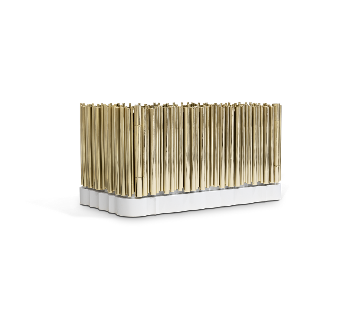Symphony Tubular Gold Plated Modern Luxury Nightstand