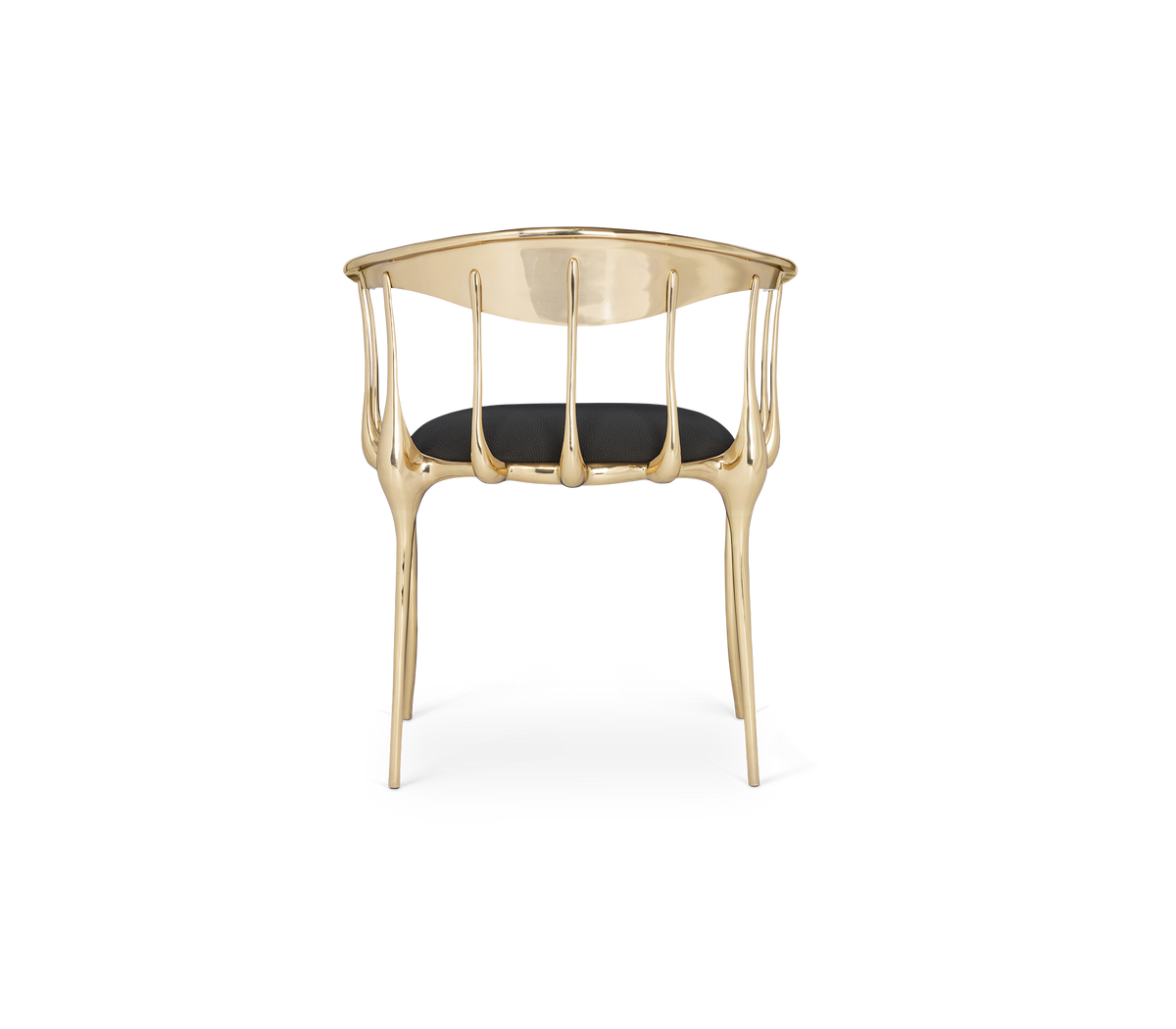 Nº11  Surrealist Polished Gold Cast Brass Dining Chair