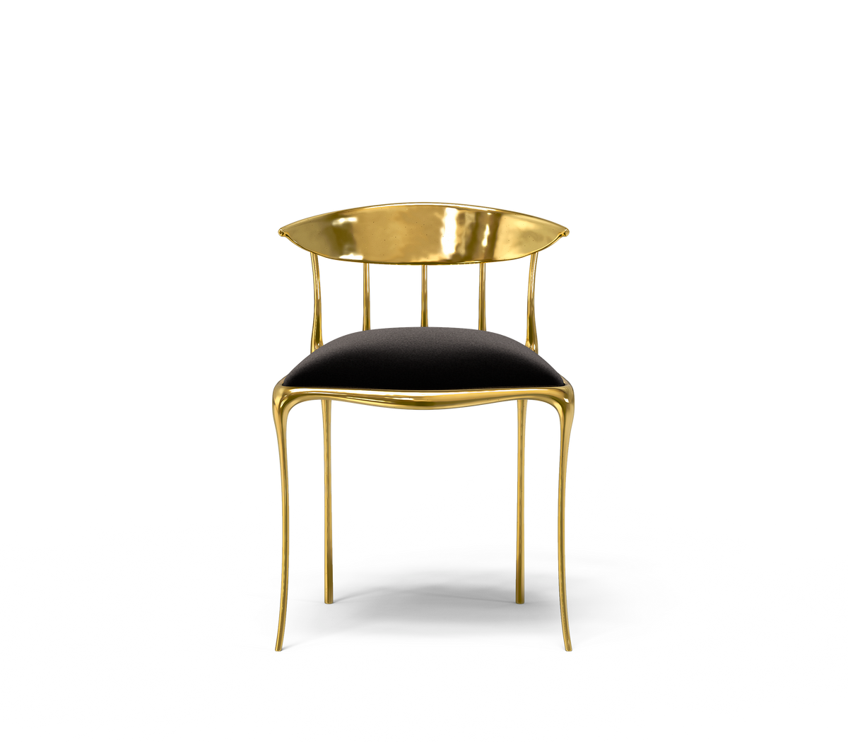 Nº11  Surrealist Polished Gold Cast Brass Dining Chair