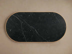 Astor Coffee Table with Marble Top Oval Wood Base Sofa Center Tea Table