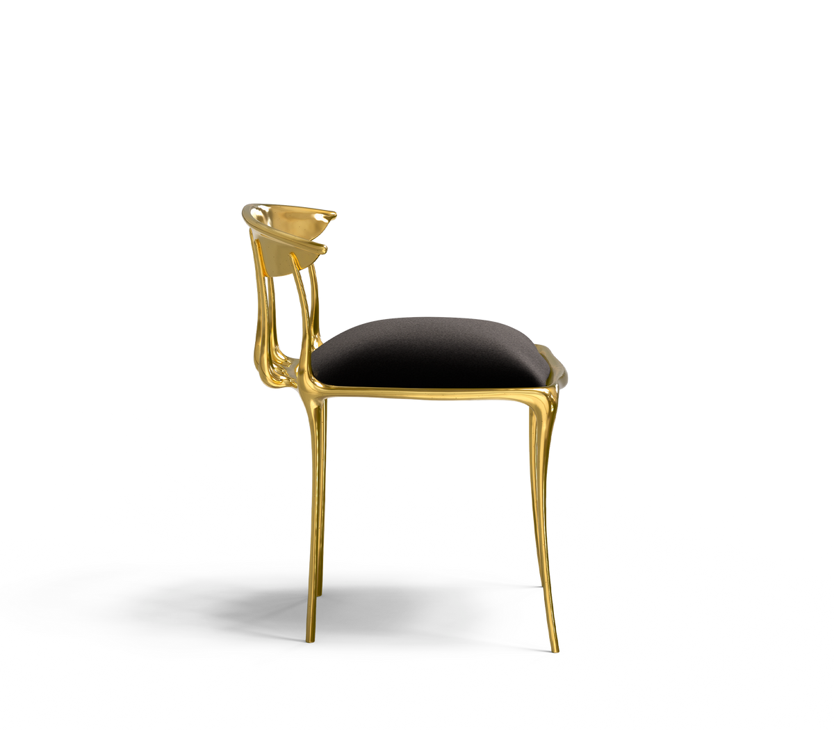 Nº11  Surrealist Polished Gold Cast Brass Dining Chair