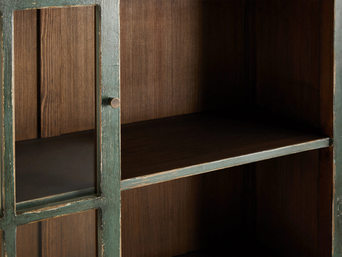 Merritt Wood Living Tall Display Cabinet Vintage Bookcase Solid Pine Entryways Sideboard Storage Cabinet