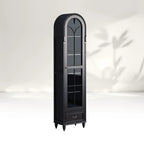Hattie II Hohe Vitrine aus Glas, Holz, Klassisches europäisches Design