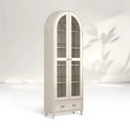 Hattie II Hohe Vitrine aus Glas, Holz, Klassisches europäisches Design