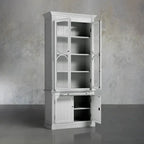 Armoire vitrine modulaire Athens en bois de peuplier, bibliothèque d'appoint haute pour salon