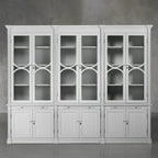 Armoire vitrine modulaire Athens en bois de peuplier, bibliothèque d'appoint haute pour salon