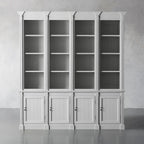 Schmaler, hoher Vitrinenschrank aus Pappelholz im neoklassizistischen Stil, Vintage-Beistellschrank für das Wohnzimmer in Athen