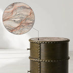 Cylindrical Pierro Nightstands Brazilian Quartzite Top Bedside Table Storage Cabinet