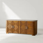 Buffet en bois Kensley Gris Emperador avec meuble de rangement