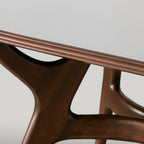 Ambra Esstisch mit rechteckiger Glasplatte, modernes Holzdesign im italienischen Stil