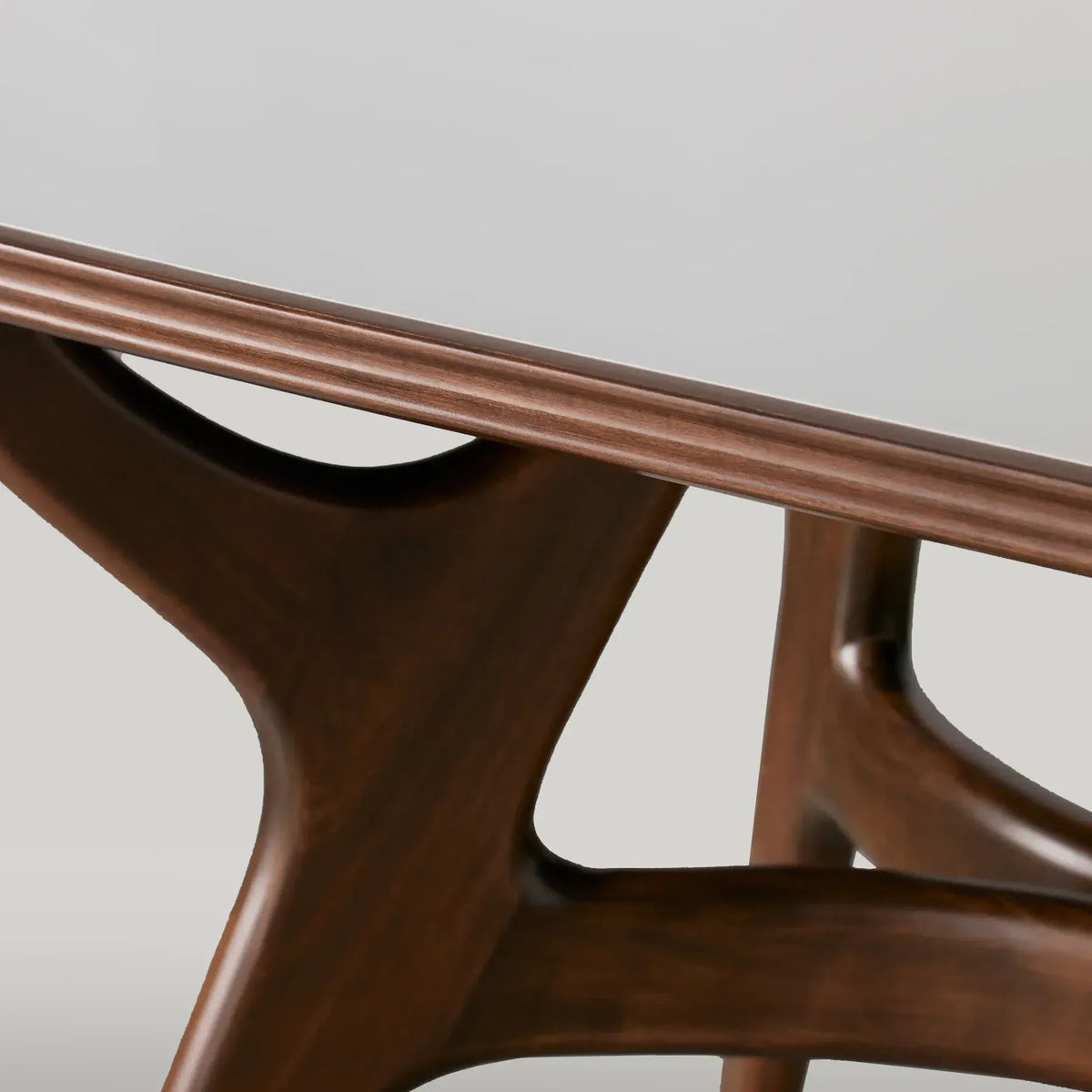 Ambra Esstisch mit rechteckiger Glasplatte, modernes Holzdesign im italienischen Stil