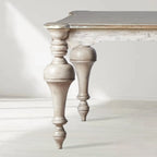 Table de salle à manger Alessia Bell'Arte en peuplier massif, style rétro antique