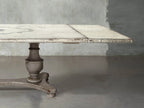 Hand painted in Italy Dual Leaf Extensions Dining Table Biancca Center Scroll Bell’Arte Wood Dining Table