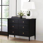 Lavenir Wood Französische Kommode mit sechs Schubladen, modernes, minimalistisches Eingangs-Sideboard