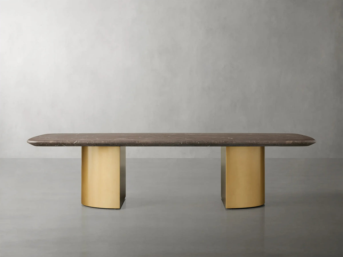 San Germani 72" Steincouchtisch mit Natursteinplatte und Dauphine Metallfuß