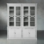 Armoire vitrine modulaire Athens en bois de peuplier, bibliothèque d'appoint haute pour salon