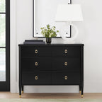 Lavenir Wood Französische Kommode mit sechs Schubladen, modernes, minimalistisches Eingangs-Sideboard