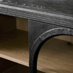 Hattie Solid Oak Media Console TV Stand with Arched Cabinet Design