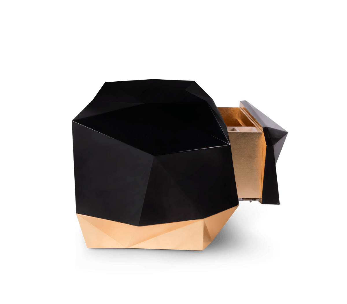 Diamond Faceted Geometric High Gloss Luxury Nightstand