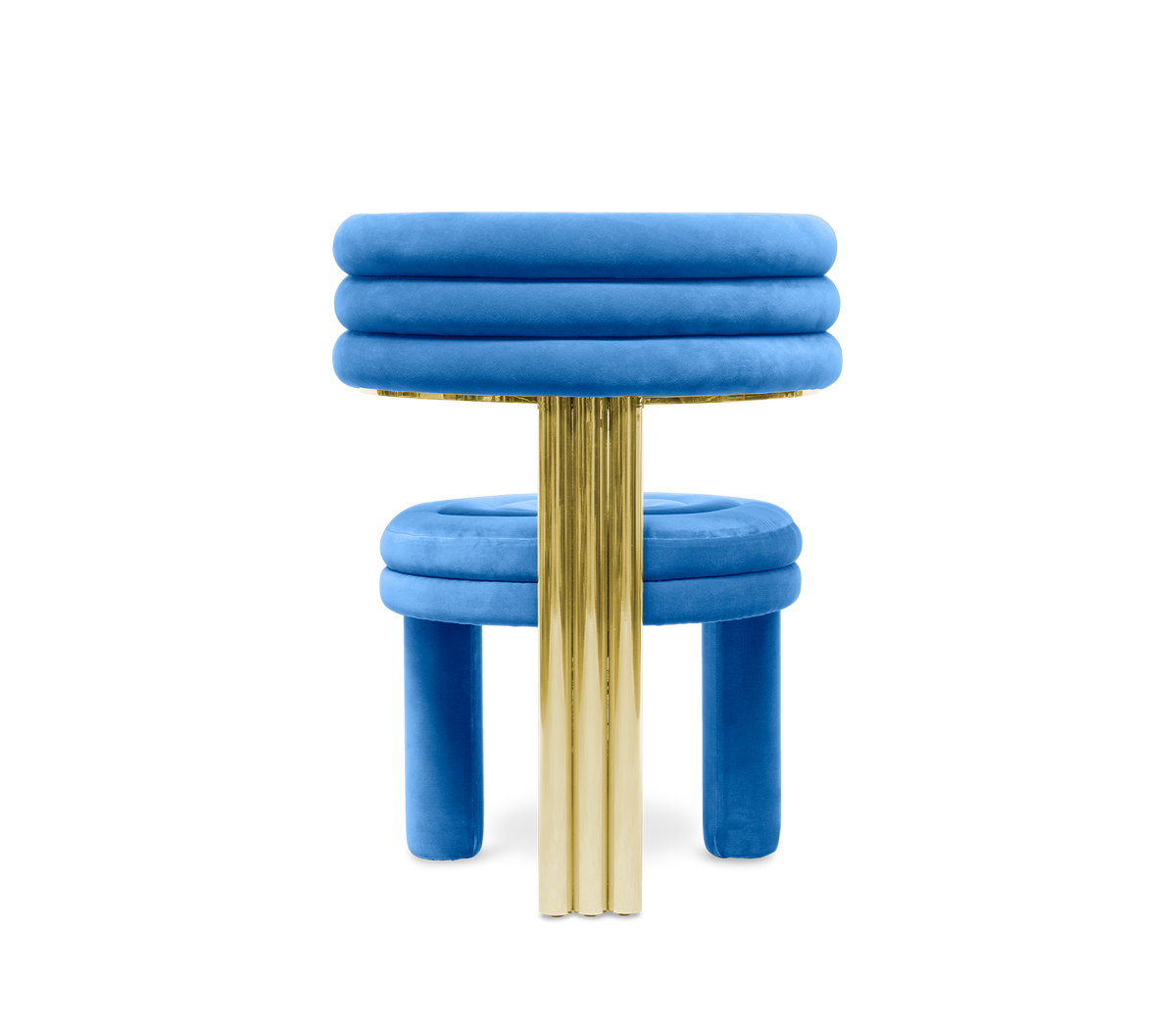 Kerr Tiered Velvet Polished Brass Dining Chair