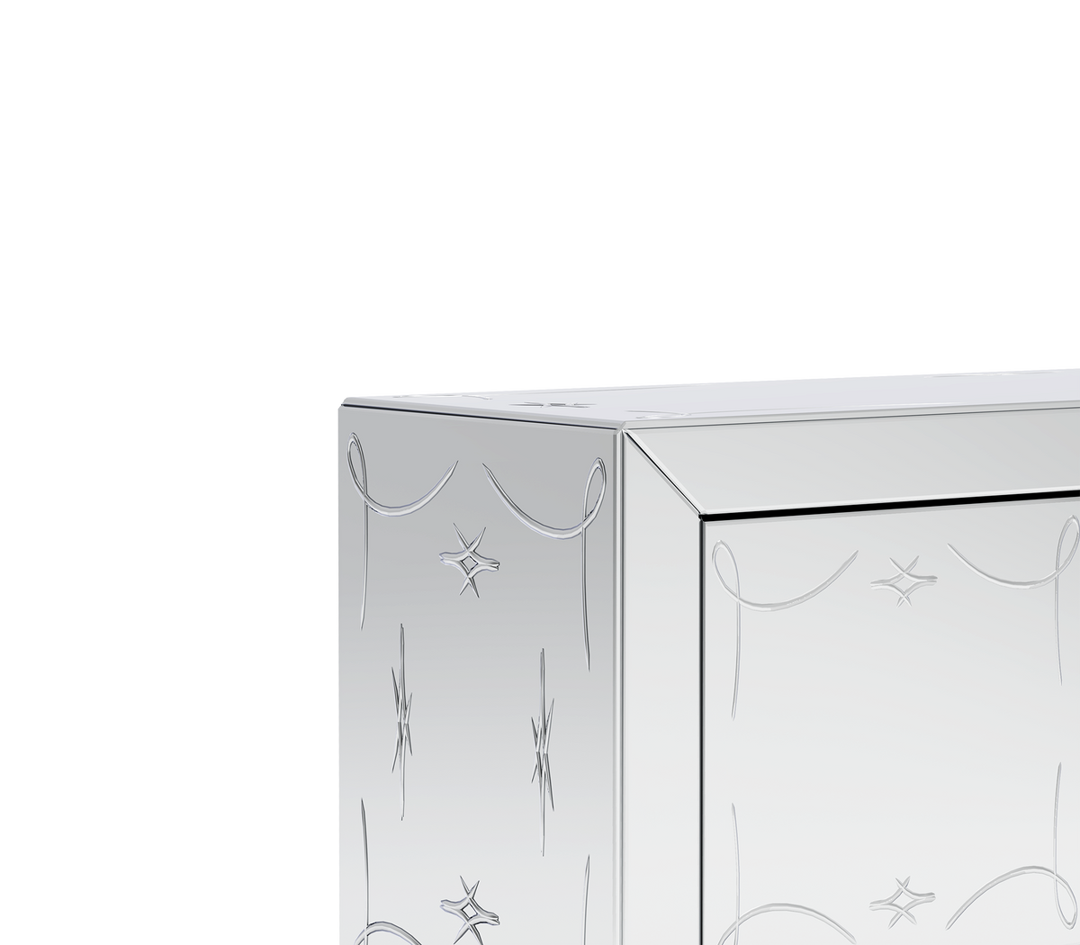 Metropolitan Luxury Mirrored Sideboard – Modern Black Buffet Cabinet with Storage