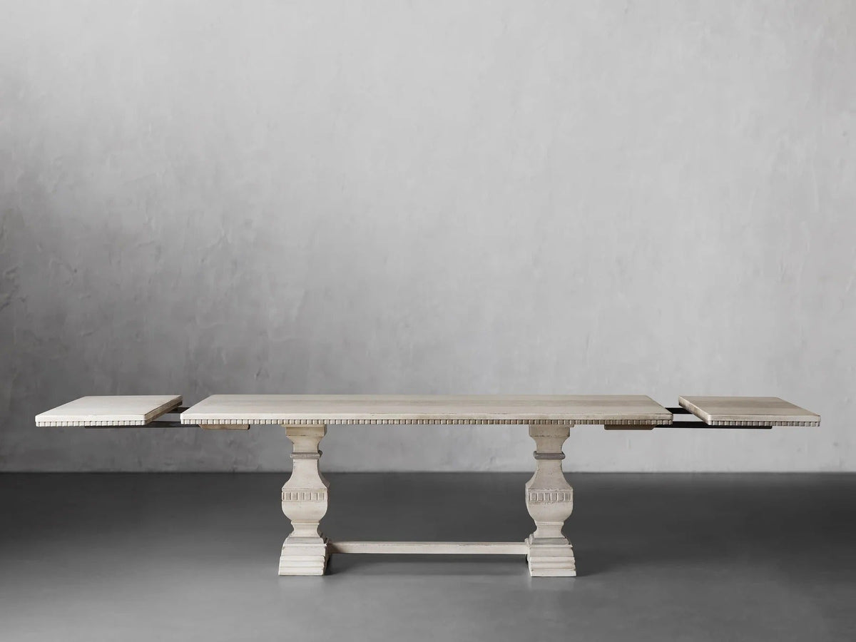 Cerea Amalfi Bell'Arte Rectangular Dining Table Tulipwood Dual Extensions Dining Table