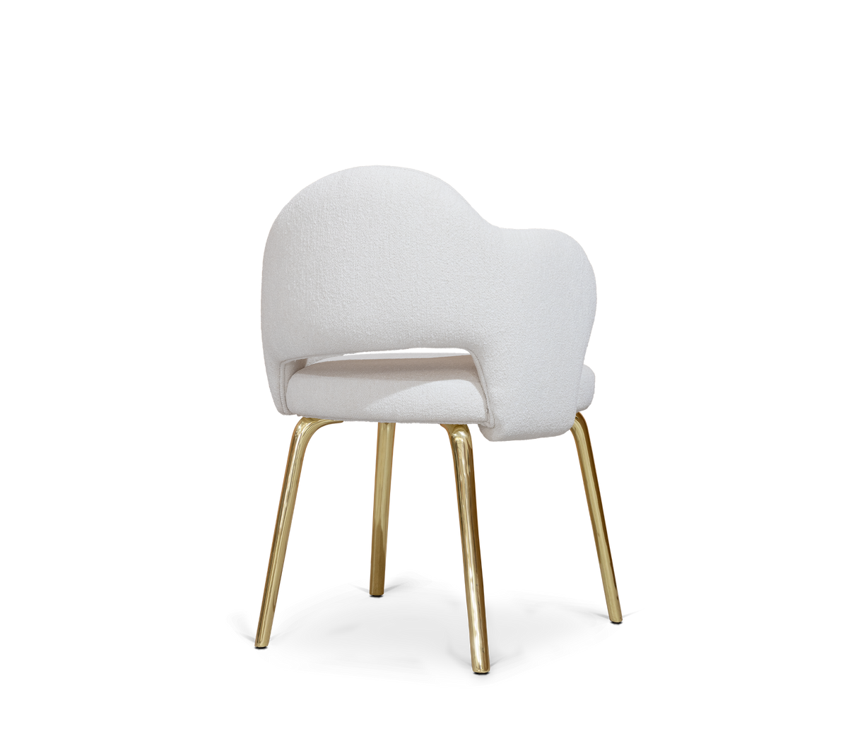 Amara Bouclé Modern Luxury Brass Chair